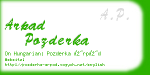 arpad pozderka business card